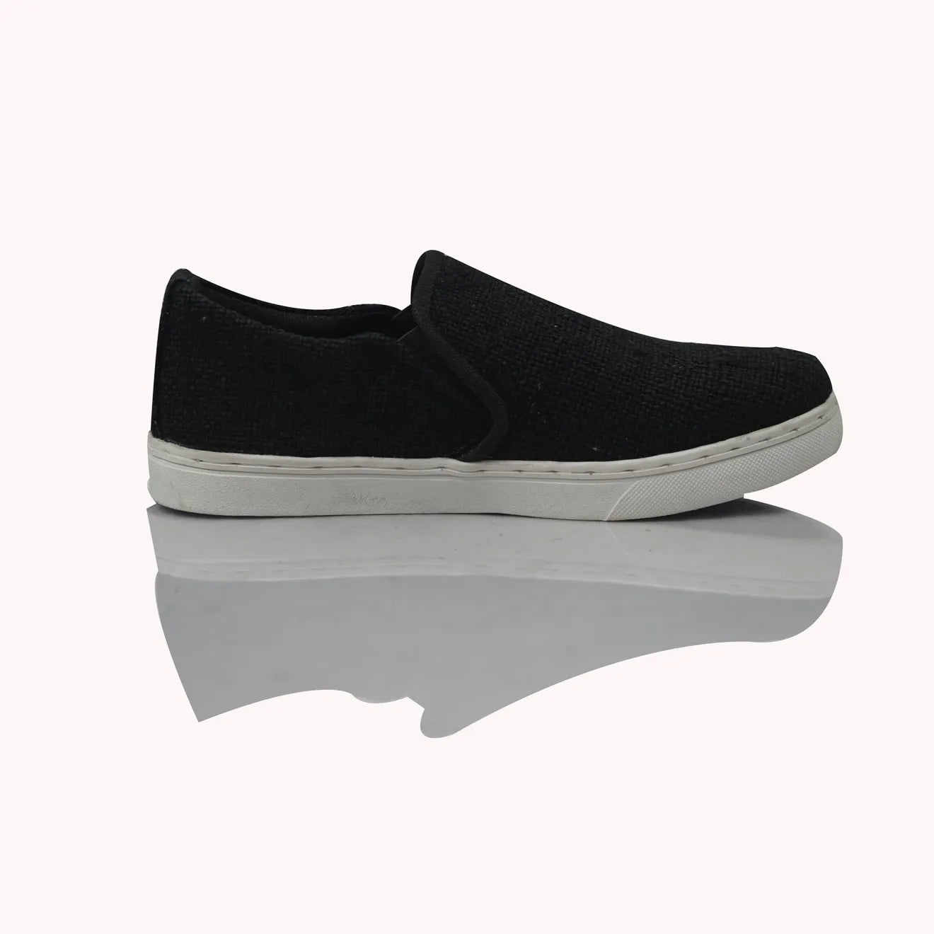 BLACK HEMP SLIP ON SHOES