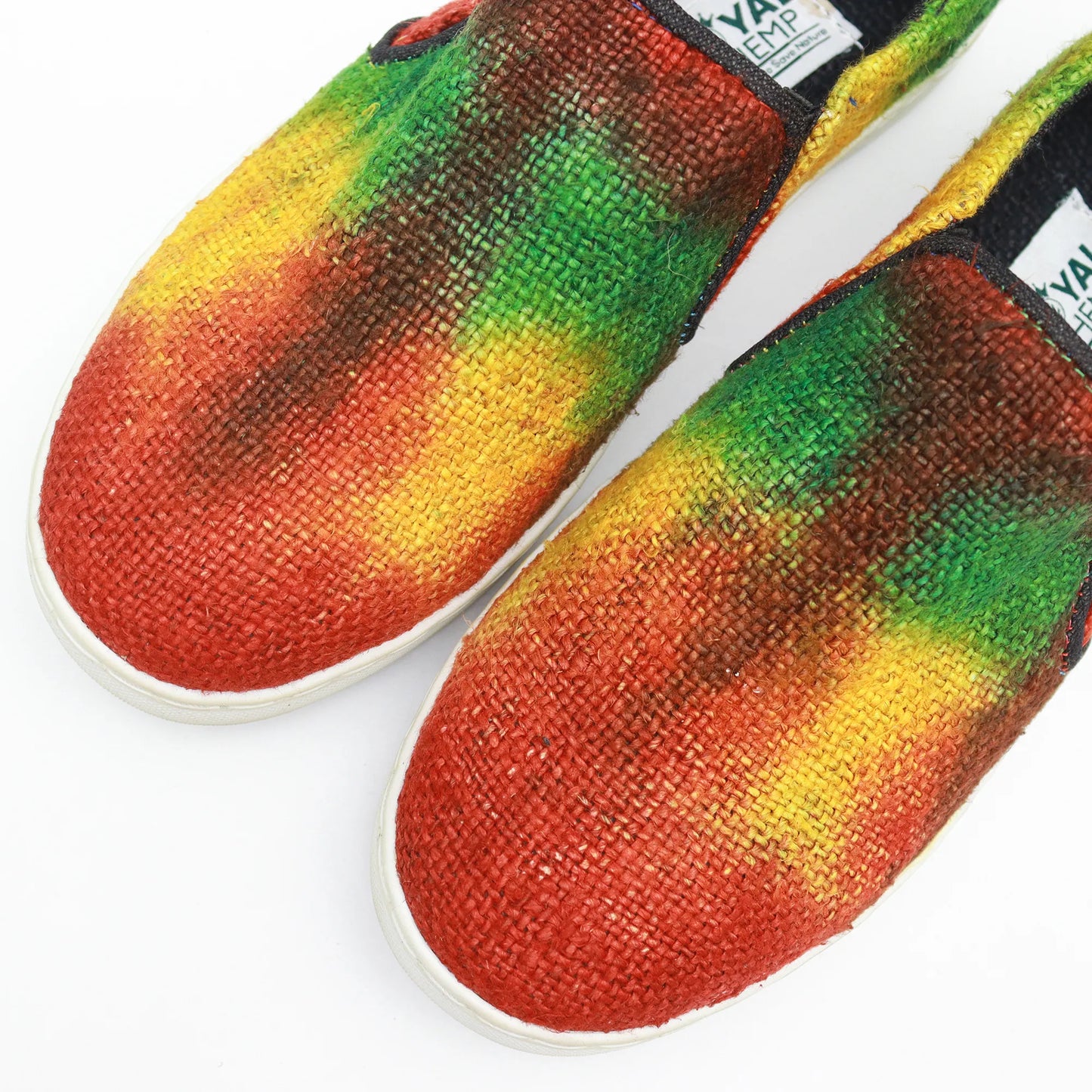 TYE DYE RASTA HEMP SLIP-ON SHOES