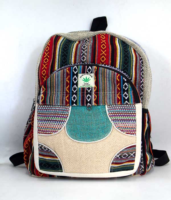 Handmade in Nepal Gheri Mix Hemp Backpack