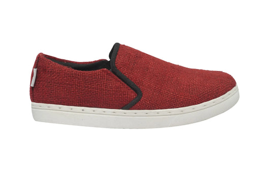RED HEMP SLIP ON SHOES