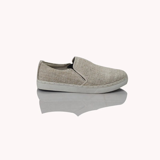 NATURAL WHITE SLIP-ON SHOES