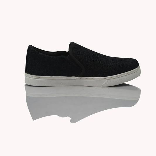 BLACK HEMP SLIP ON SHOES