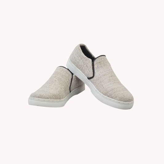 NATURAL WHITE SLIP-ON SHOES