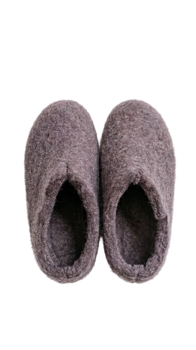 Kids Wool Felt Slippers | Grey, Beige & Natural | Handmade 100% NZ Wool | Children's House Shoes | Namaste Artisans