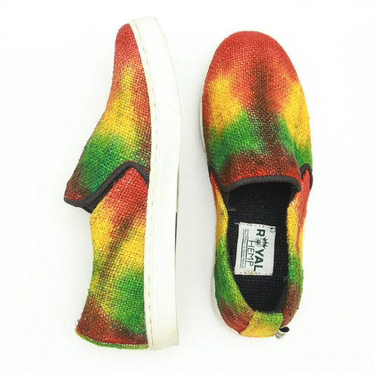 TYE DYE RASTA HEMP SLIP-ON SHOES