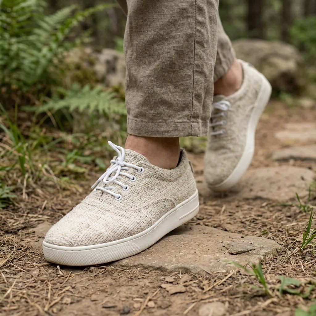 Sustainable Hemp Canvas Sneakers: Vegan, Unisex, Handmade in Nepal, Eco - Friendly Footwear breathable_organic