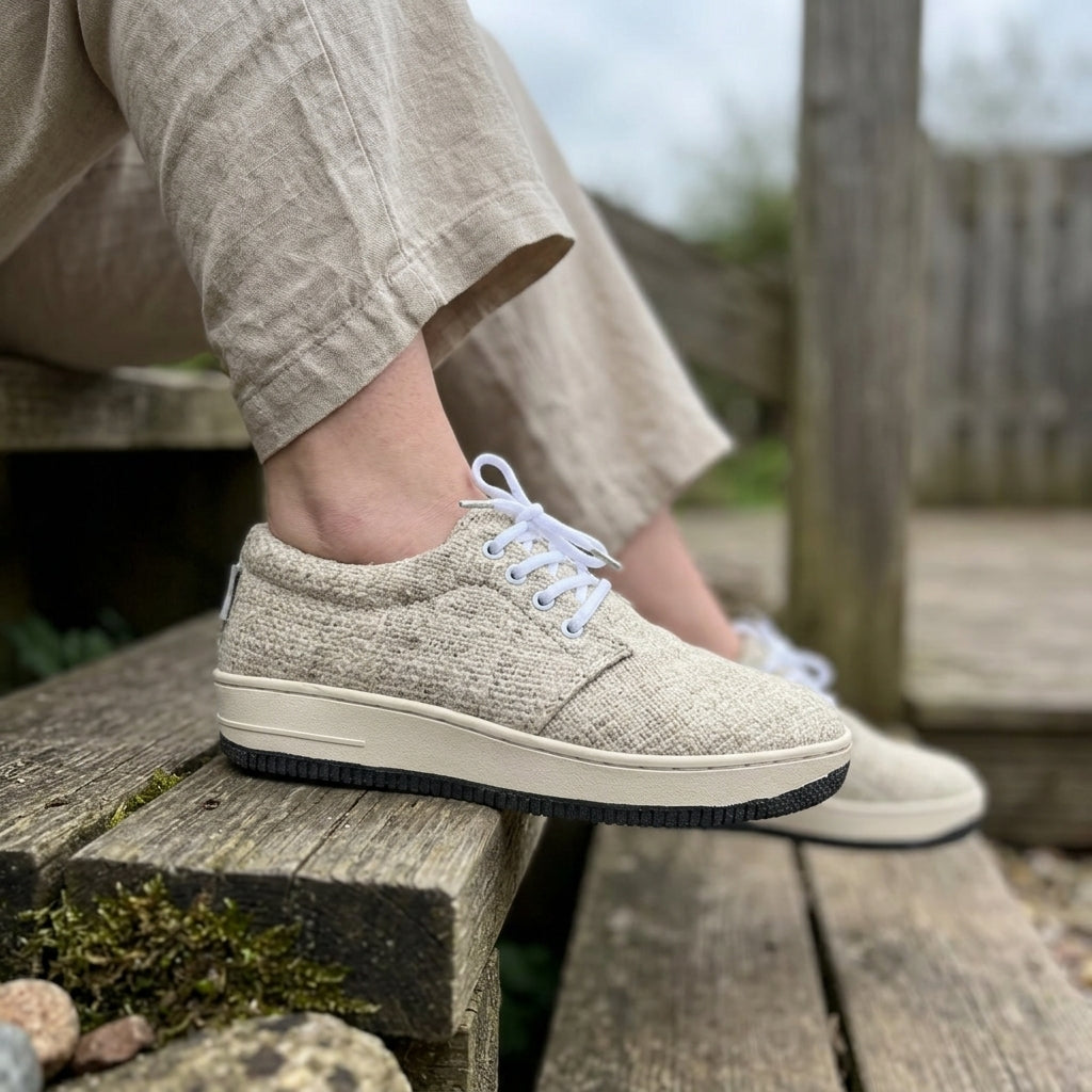 Sustainable Hemp Canvas Sneakers: Vegan, Unisex, Handmade in Nepal, Eco - Friendly Footwear breathable_organic