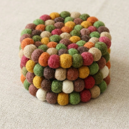 Autumn Mix / Earth Tone Wool Felt Coasters – Set of 4