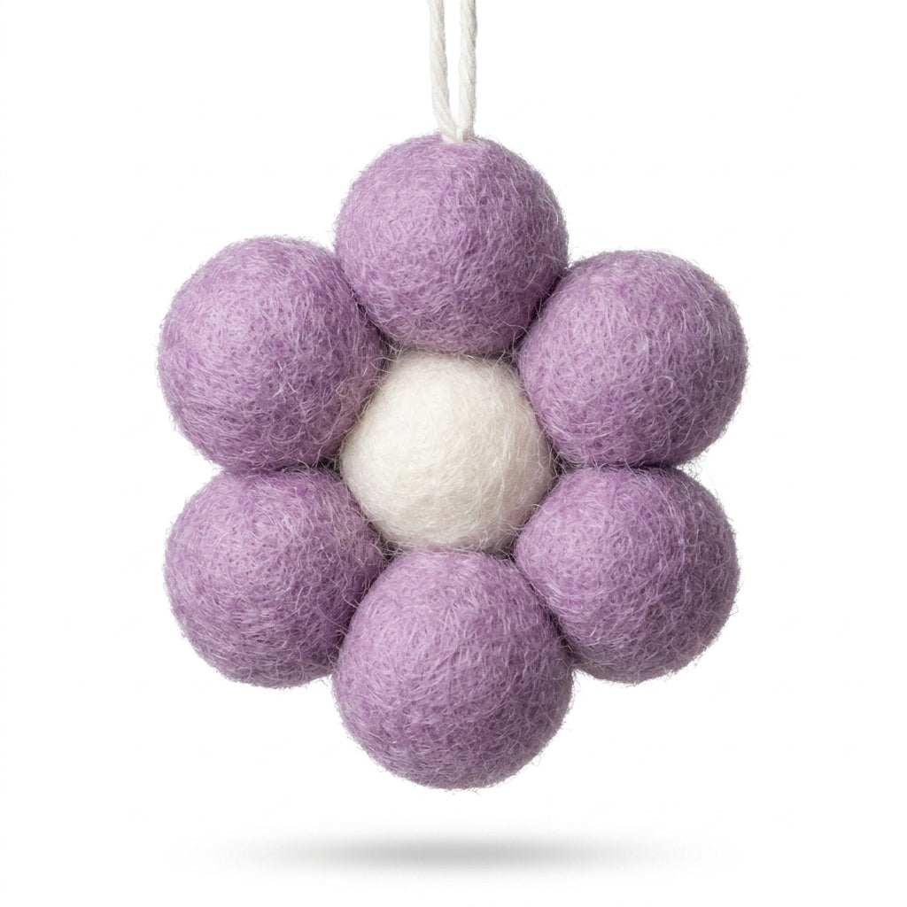 Handmade Wool Felt Flower Ornaments