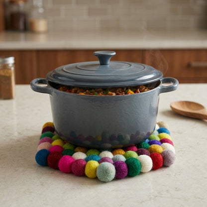 Confetti Wool Felt Trivet – Handmade Pot Mat