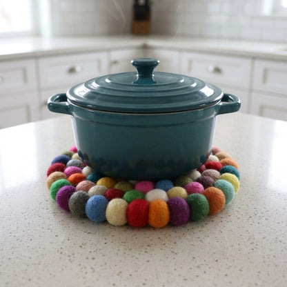 Confetti Wool Felt Trivet – Handmade Pot Mat